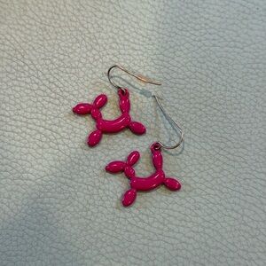 Pink Balloon Dog Earrings